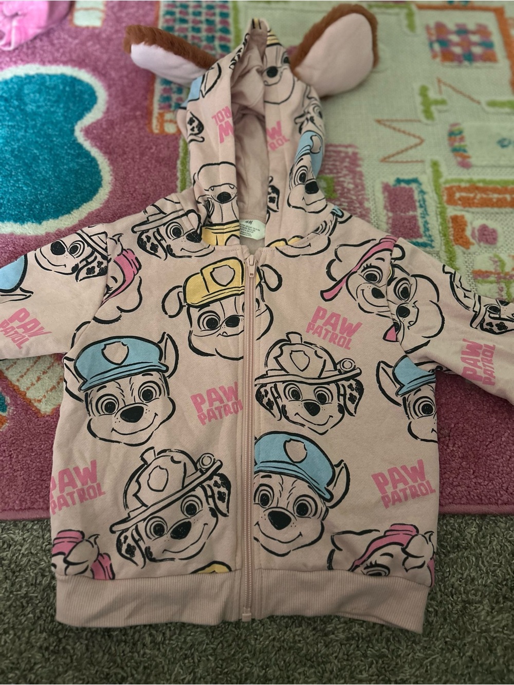 H&M Pink PAW Patrol Hooded Zip Sweatshirt with Ears